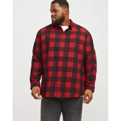Jack and Jones Mens Twill Shirt Plus Size in Red