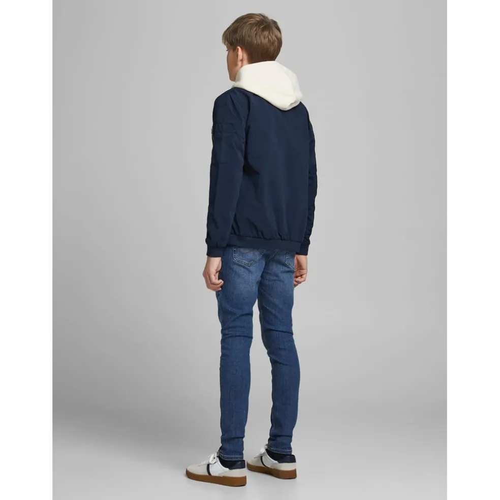 Jack and Jones Rush Zip Neck Bomber Jacket in Blue