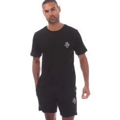 Jack and Jones Tag T-Shirt & Short Set in Black