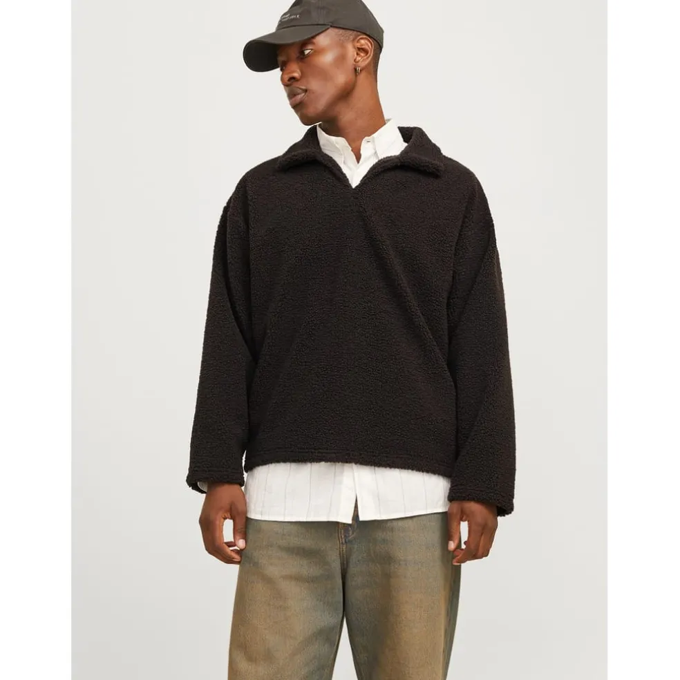 Jack and Jones Teddy Sweater in Brown