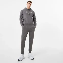 Jack Wills Batsford Graphic Logo Hoodie in Grey