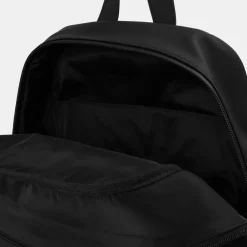 Jack Wills Black Coated Backpack with Logo in Black