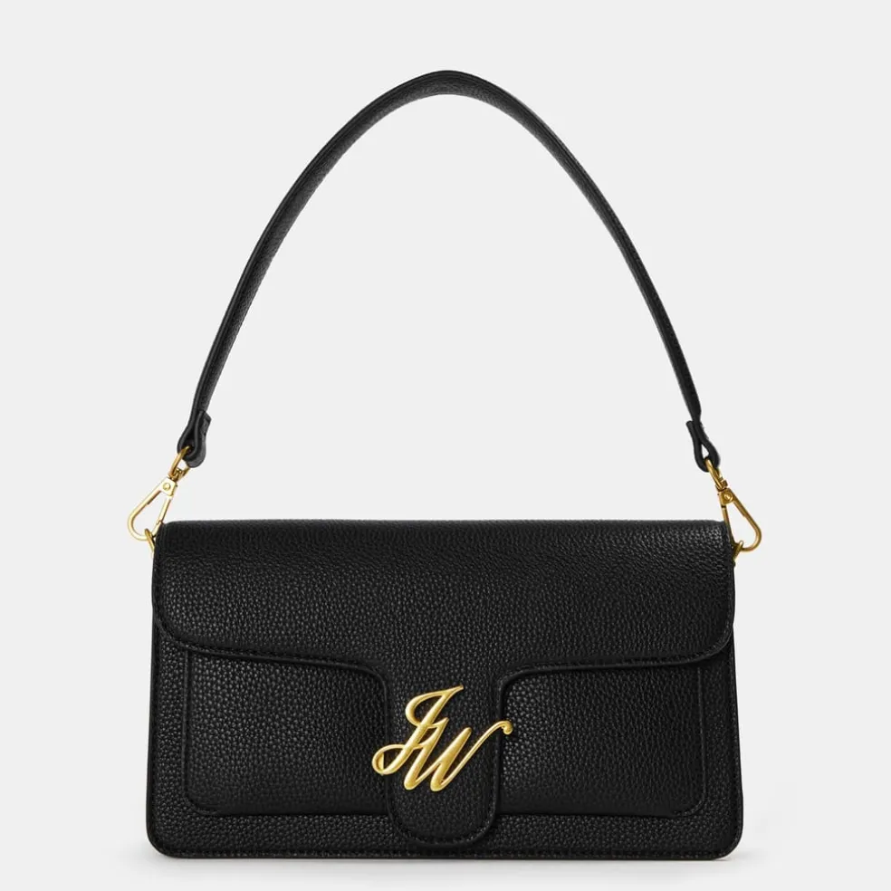 Jack Wills Buckle Baguette with Detachable Strap in Black