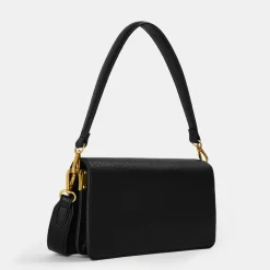 Jack Wills Buckle Baguette with Detachable Strap in Black