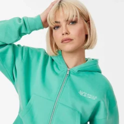 Jack Wills Crop Zip Through Hoodie in White