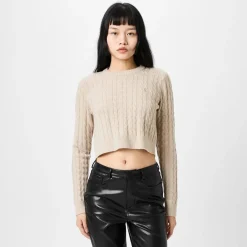 Jack Wills Cropped Crew Neck Tinsbury Sweater in Neutral