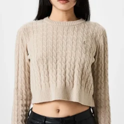 Jack Wills Cropped Crew Neck Tinsbury Sweater in Neutral
