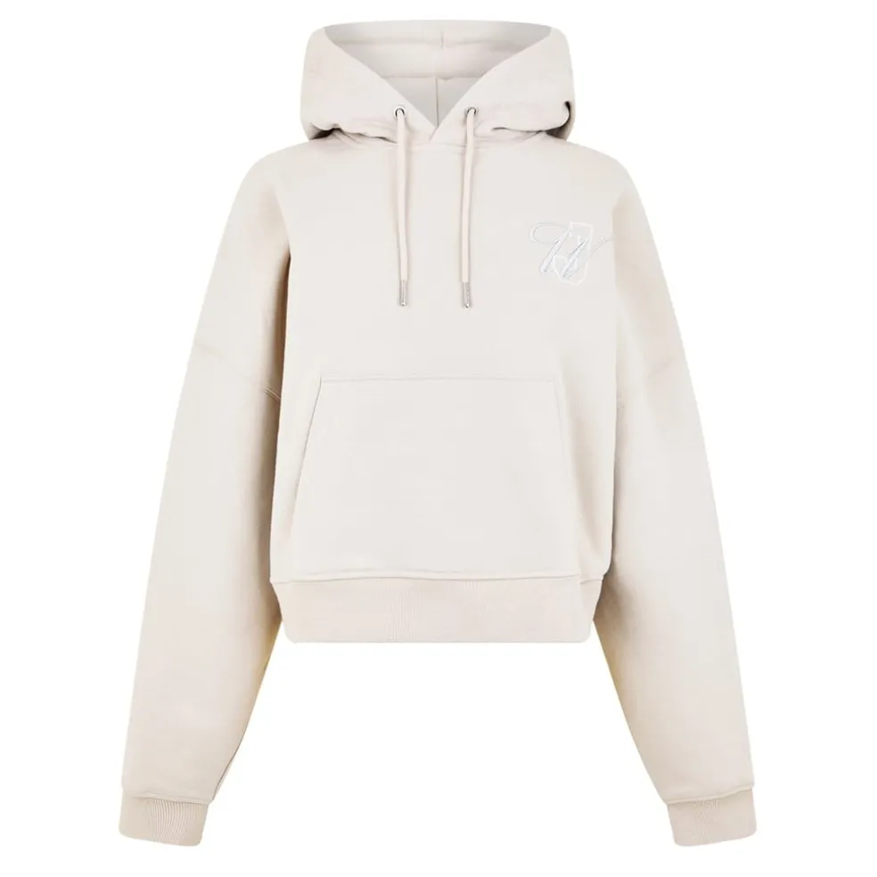 Jack Wills Cropped Hooded Relaxed Fit Sweatshirt in Neutral