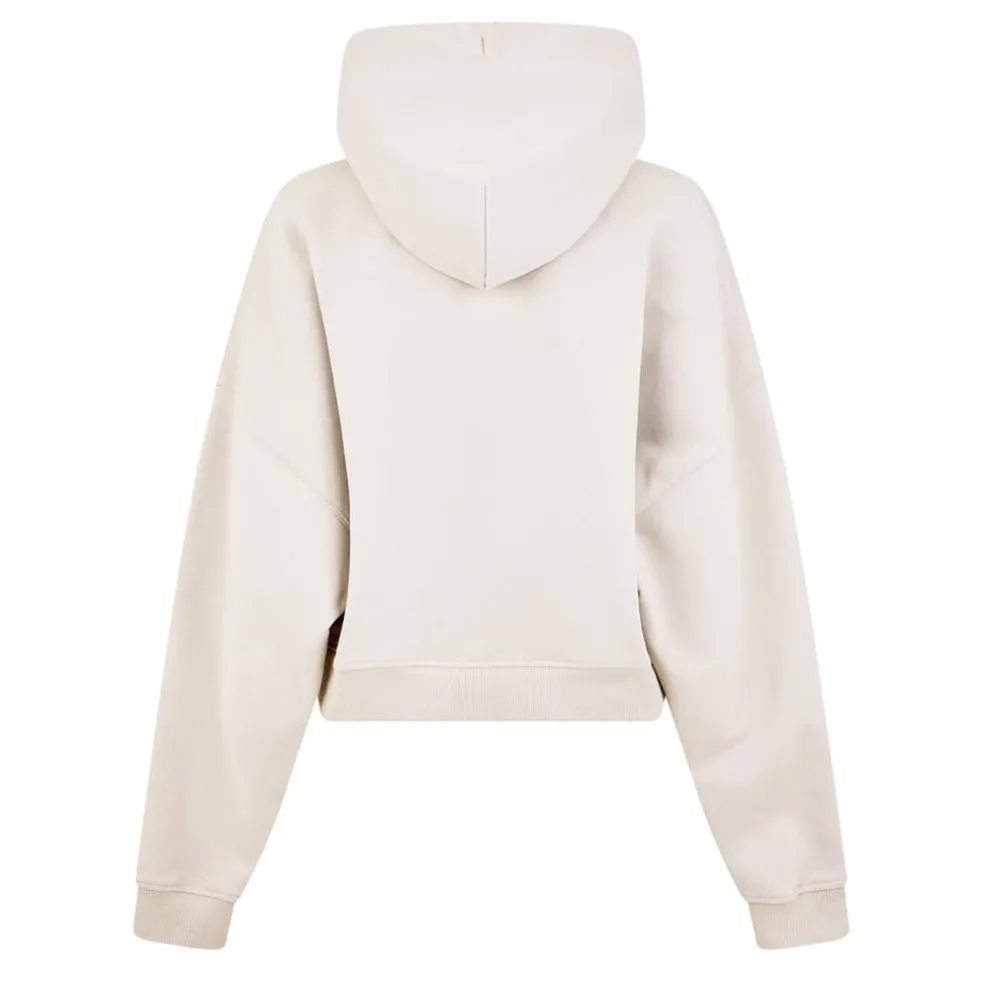 Jack Wills Cropped Hooded Relaxed Fit Sweatshirt in Neutral