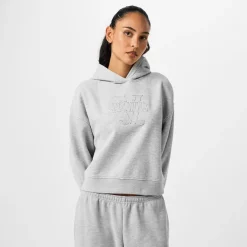 Jack Wills Cropped Hooded Baggy Sweatshirt in Grey