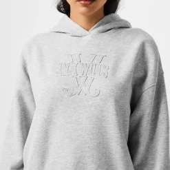 Jack Wills Cropped Hooded Baggy Sweatshirt in Grey