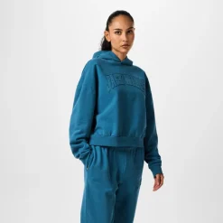 Jack Wills Cropped Hooded Relaxed Sweatshirt in Blue
