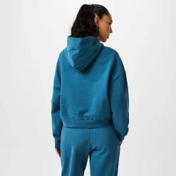 Jack Wills Cropped Hooded Relaxed Sweatshirt in Blue