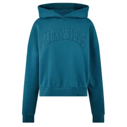 Jack Wills Cropped Hooded Relaxed Sweatshirt in Blue