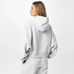 Jack Wills Cropped Hooded Relaxed Sweatshirt in White