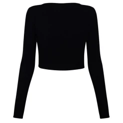 Jack Wills Cropped Keyhole Slim Fit Top in Black