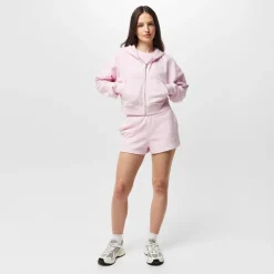 Jack Wills Cropped Relaxed Fit Hooded Sweatshirt in Pink