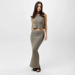 Jack Wills Cropped Scoop Neck Slim Fit Tank in Brown