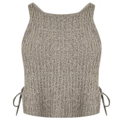 Jack Wills Cropped Scoop Neck Slim Fit Tank in Brown