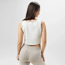 Jack Wills Cropped Scoop Neck Regular Fit Tank in White