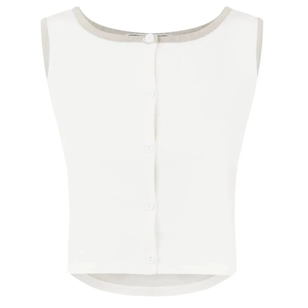 Jack Wills Cropped Scoop Neck Regular Fit Tank in White
