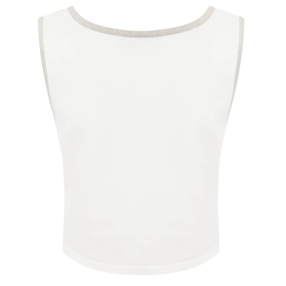 Jack Wills Cropped Scoop Neck Regular Fit Tank in White