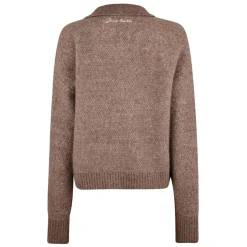 Jack Wills Cropped V-Neck Relaxed Fit Sweater in Brown