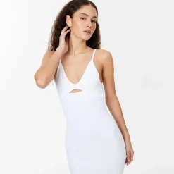 Jack Wills Cut Out Midi Dress in White