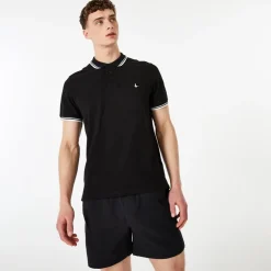Jack Wills Edgeware Tipped Polo in Black