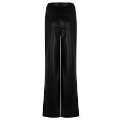 Jack Wills Faux Leather Straight Leg Trousers in Black
