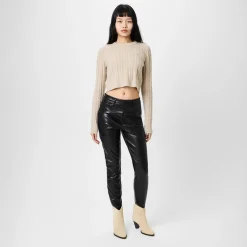 Jack Wills Faux Leather Skinny Trousers in Black