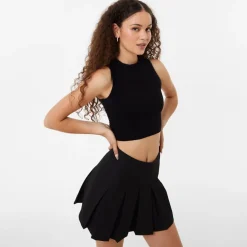 Jack Wills Fluffy Trim Tank in Black
