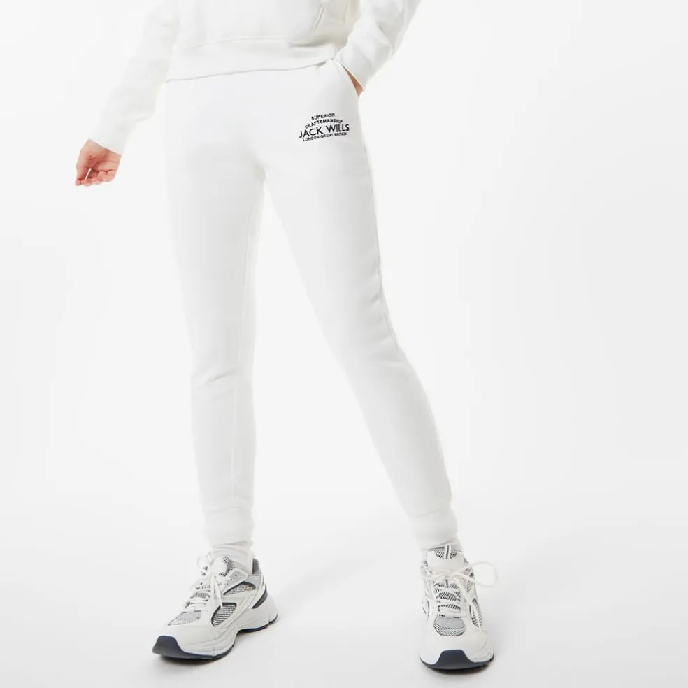 Jack Wills Hunston Joggers in White