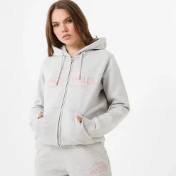 Jack Wills Hunston Logo Zip Hoodie in Grey