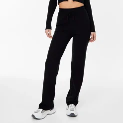 Jack Wills Knitted Pin Tuck Trousers in Black
