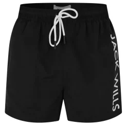 Jack Wills Mens Logo Swim Shorts in Black
