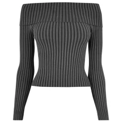 Jack Wills Off The Shoulder Slim Fit Sweater in Grey