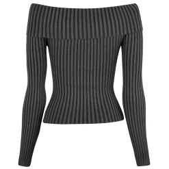 Jack Wills Off The Shoulder Slim Fit Sweater in Grey