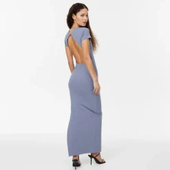 Jack Wills Open Back Maxi Dress in Blue