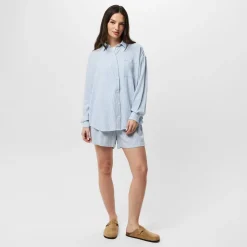 Jack Wills Oversized Linen Shirt in Blue