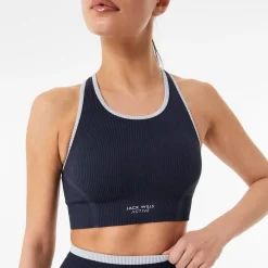 Jack Wills Seamless Racer Sports Bra in Blue