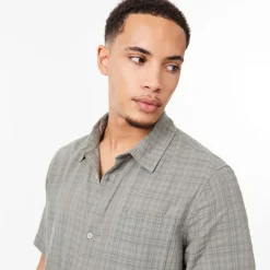 Jack Wills Short Sleeve Check Shirt in Green