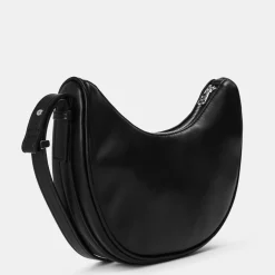 Jack Wills Structured Hobo Handbag with Detachable Strap in Black