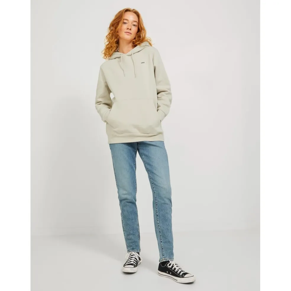 JJXX Hooded Long Sleeve Sweatshirt in Cream
