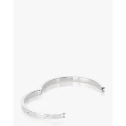 Kate Spade In Stone Hinged Bangle in Silver