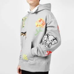 Kenzo Pixel Oversized Hoodie in Grey