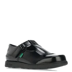 Kickers Children Girls Fragma T-Bar Patent Shoes in Black