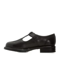 Kickers Children Girls Lach T-Bar Leather Shoes in Black