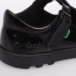 Kickers Childrens Plunk Patent Shoe in Black