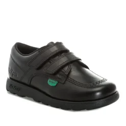 Kickers Infant Boys Fragma Lo Strap Leather Shoes in Black